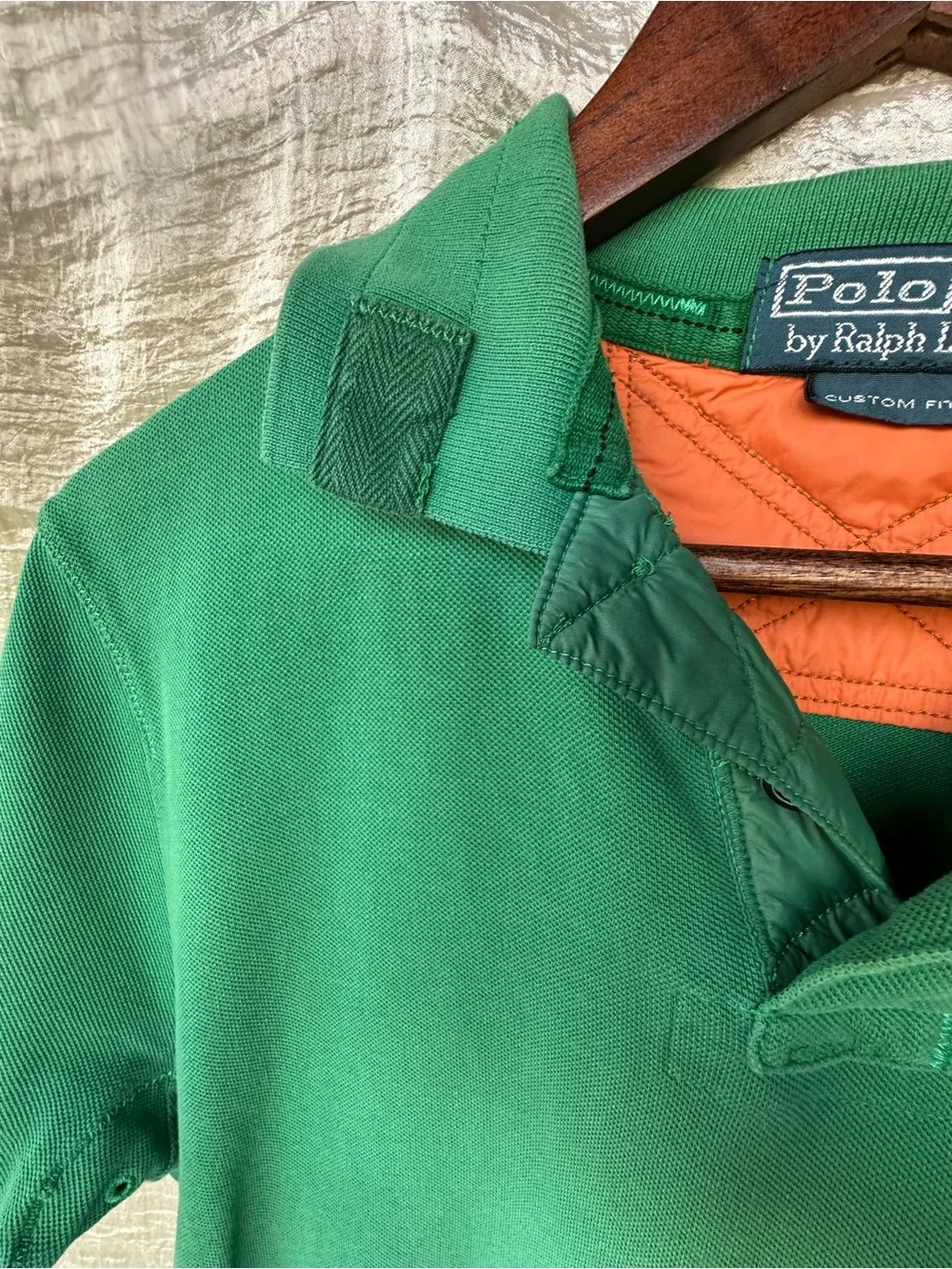 Polo Ralph Lauren Green Polo Big Navy Pony Classic Preppy Shirt Premium Detail M